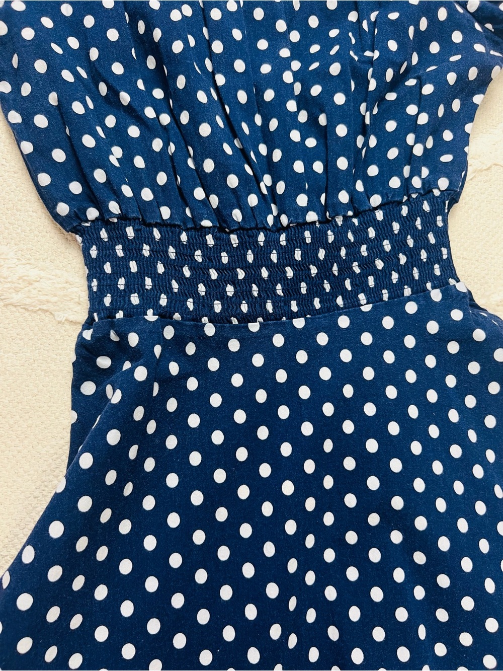 Polka Dot Navy and White Dress – M | Retro-Inspired - Picture 7 of 15
